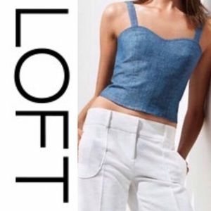 LOFT Light wash “denim” shell